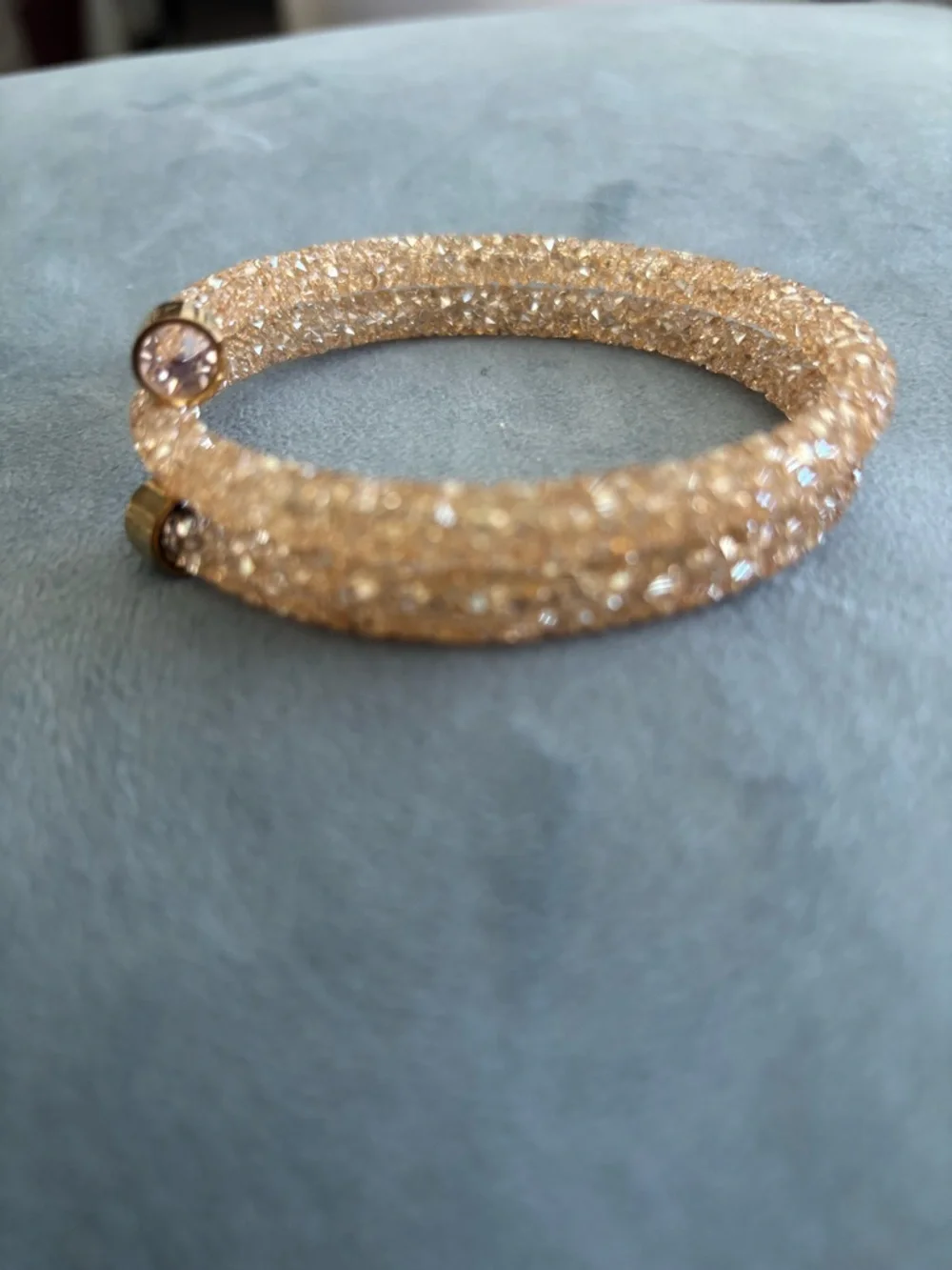 Swarovski Crytaldust Champagne / Gold Colored Double Wrap Bracelet - Women - Picture 8 of 10